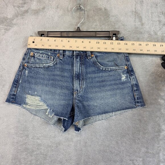 Garage Denim Shorts Womens 26 Blue Festival Distressed Cutoff Raw Hem Frayed - Picture 2 of 11